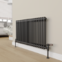 Maesta Matte Black Traditional Manual Angled Radiator Valves With Lockshield