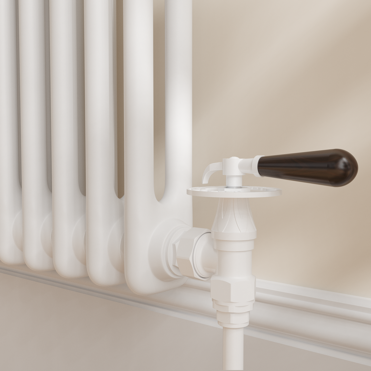 Maesta  Traditional Manual Angled Radiator Valves With Lockshield TRVT-AG-11WH
