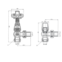 Maesta Antique Brass Traditional TRV Angled Thermostatic Radiator Valves With Lockshield