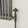 Maesta Black Nickel Traditional TRV Angled Thermostatic Radiator Valves With Lockshield