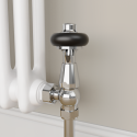 A2/TRVT-AG-9CH Refurbished - Maesta Chrome Traditional TRV Angled Thermostatic Radiator Valves With Lockshield