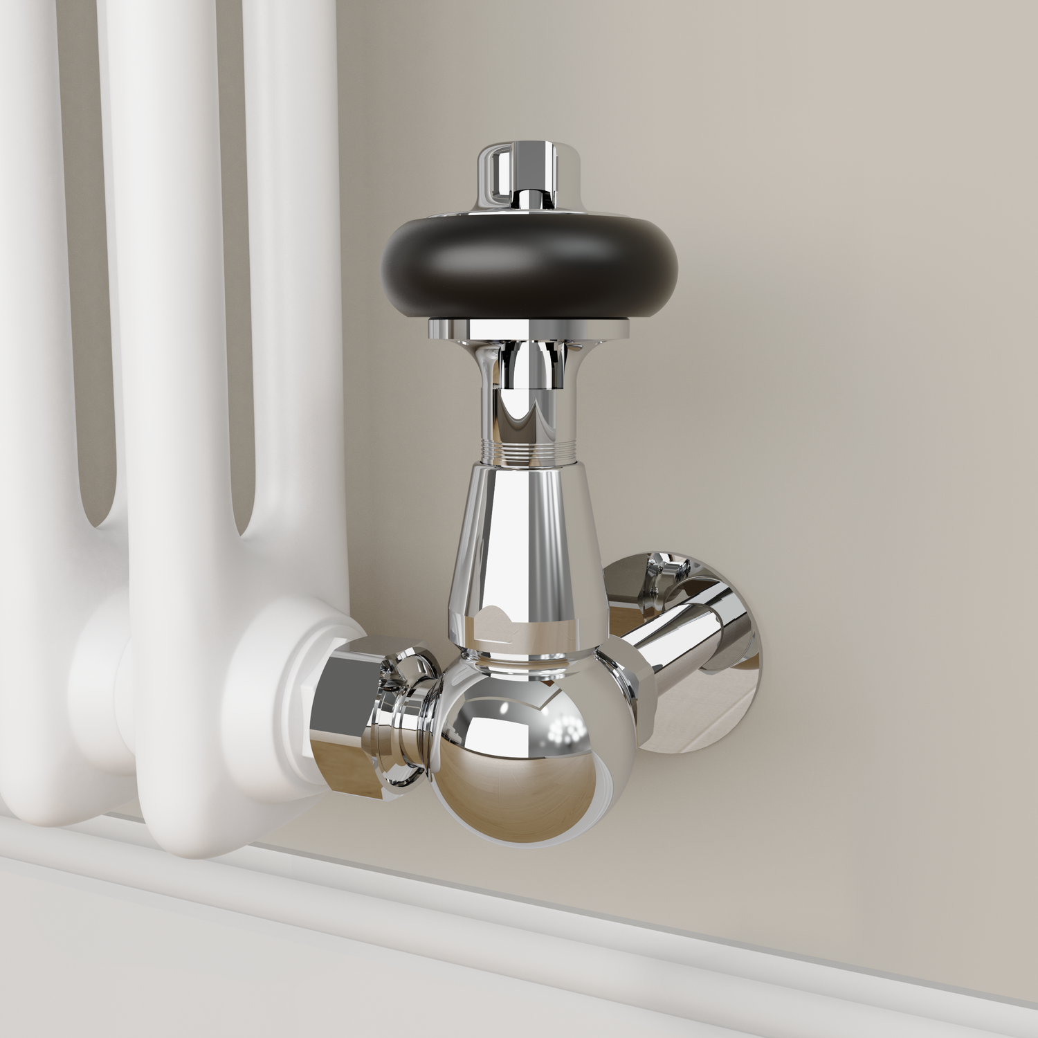 Maesta  Traditional Trv Corner Thermostatic Radiator Valves With Lockshield TRVT-CN-9CH