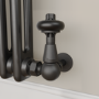 Maesta Matte Black Traditional TRV Corner Thermostatic Radiator Valves With Lockshield