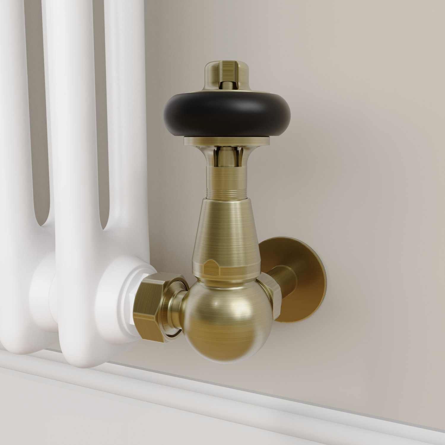 Maesta  Traditional Trv Corner Thermostatic Radiator Valves With Lockshield TRVT-CN-9SB