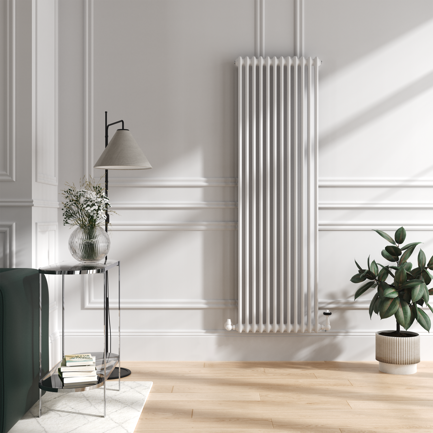 Maesta Traditional Trv Corner Thermostatic Radiator Valves With Lockshield TRVT-CN-9WH - Image 2