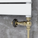Elego Antique Brass Traditional TRV Straight Thermostatic Radiator Valves With Lockshield