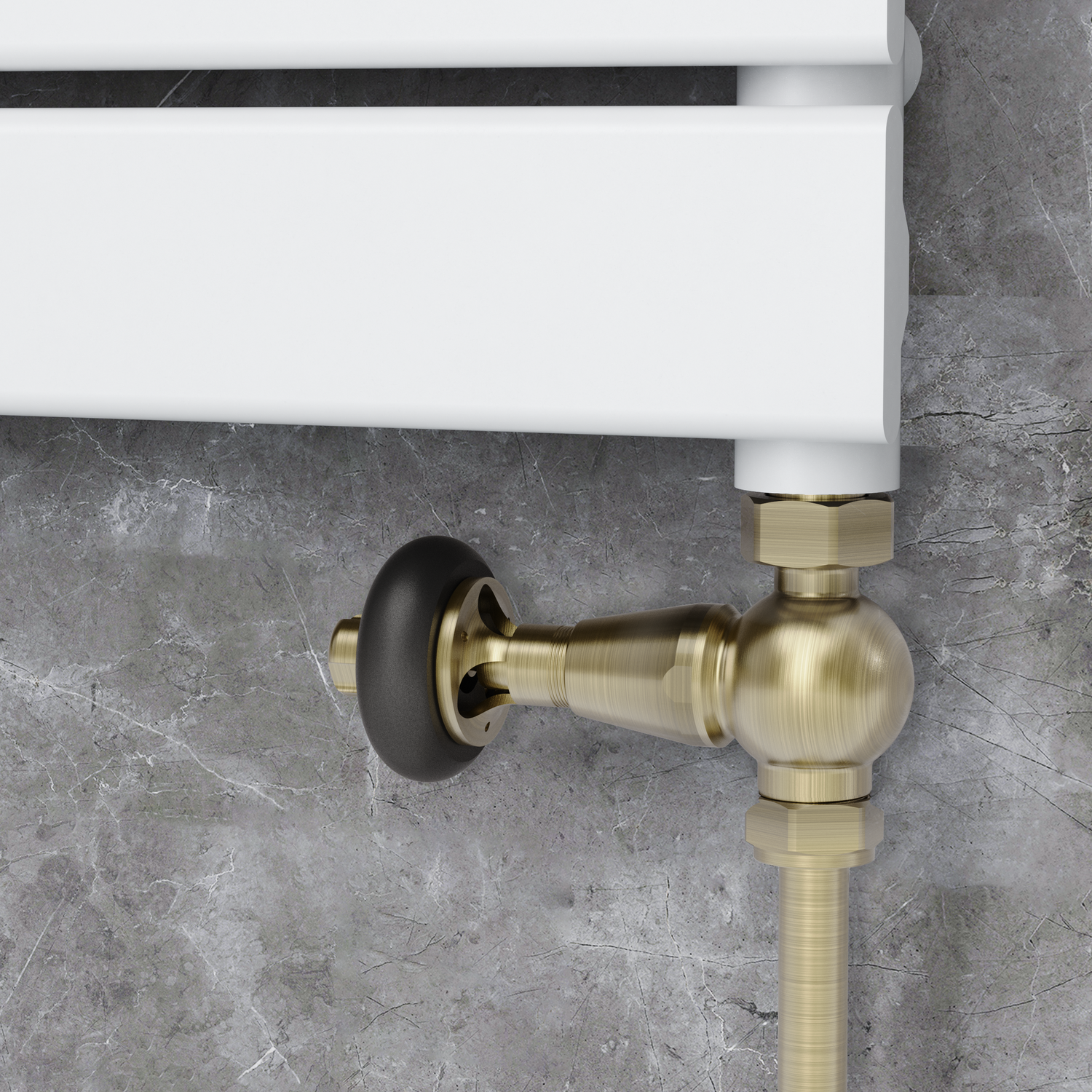 Maesta  Traditional Trv Straight Thermostatic Radiator Valves With Lockshield TRVT-ST-9AB