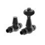 Maesta Black Nickel Traditional TRV Straight Thermostatic Radiator Valves With Lockshield
