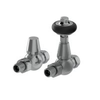 Maesta Chrome Traditional TRV Straight Thermostatic Radiator Valves With Lockshield