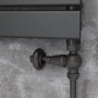 Maesta Matte Black Traditional TRV Straight Thermostatic Radiator Valves With Lockshield