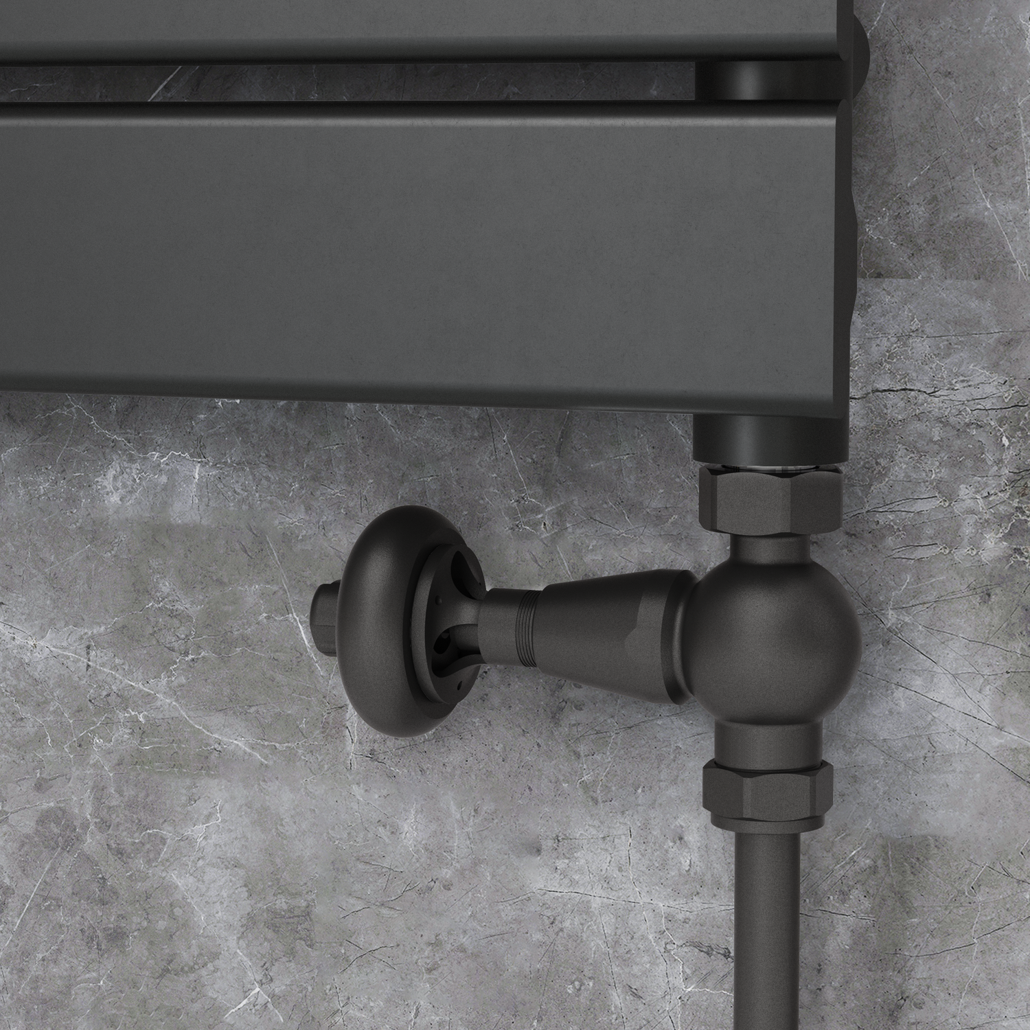 Maesta  Traditional Trv Straight Thermostatic Radiator Valves With Lockshield TRVT-ST-9MB