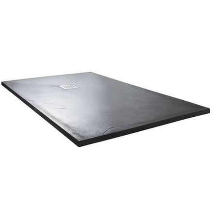 Claristone Anthracite Slate Effect Shower Tray & Waste - 1200 x 800mm