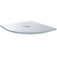 Claristone White Quadrant Slate Effect Shower Tray & Waste - 900 x 900mm