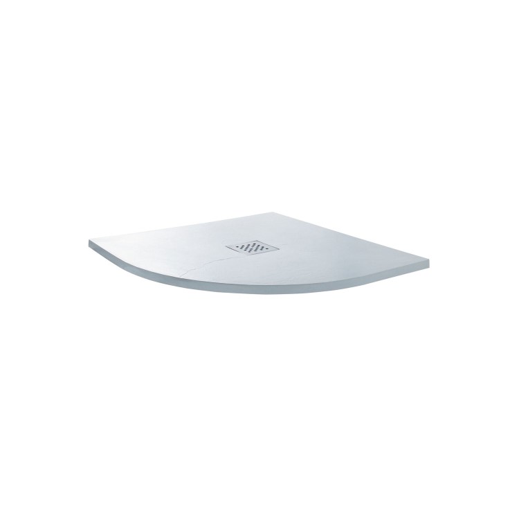Claristone White Quadrant Slate Effect Shower Tray & Waste - 900 x 900mm