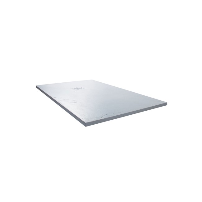 Claristone White Slate Effect Shower Tray & Waste - 1200 x 800mm