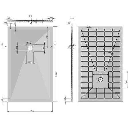 Claristone White Slate Effect Shower Tray & Waste - 1500 x 900mm