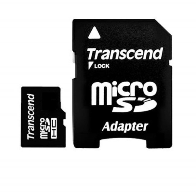 Transcend 16GB Micro SDHC Flash Card with Adapter Class 4