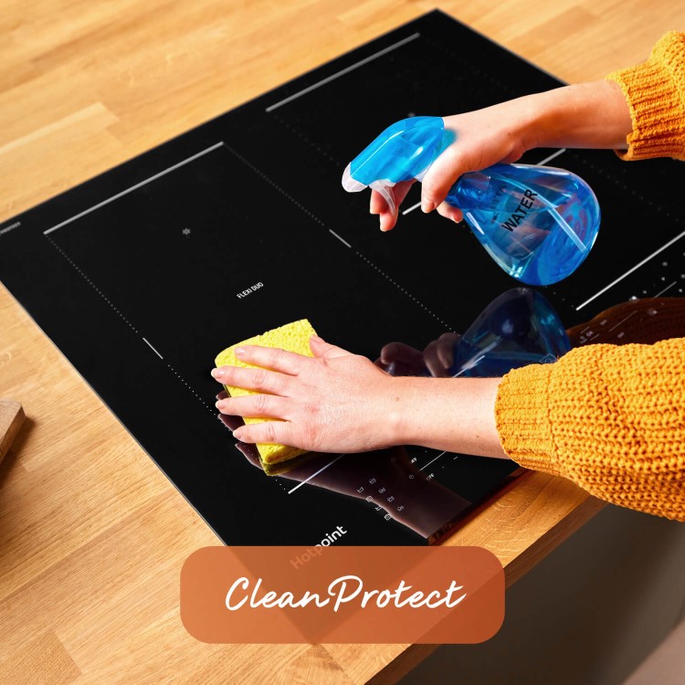 Refurbished Hotpoint CleanProtect TS3560FCPNE 59cm 4 Zone Induction Hob with Flexi Space Black