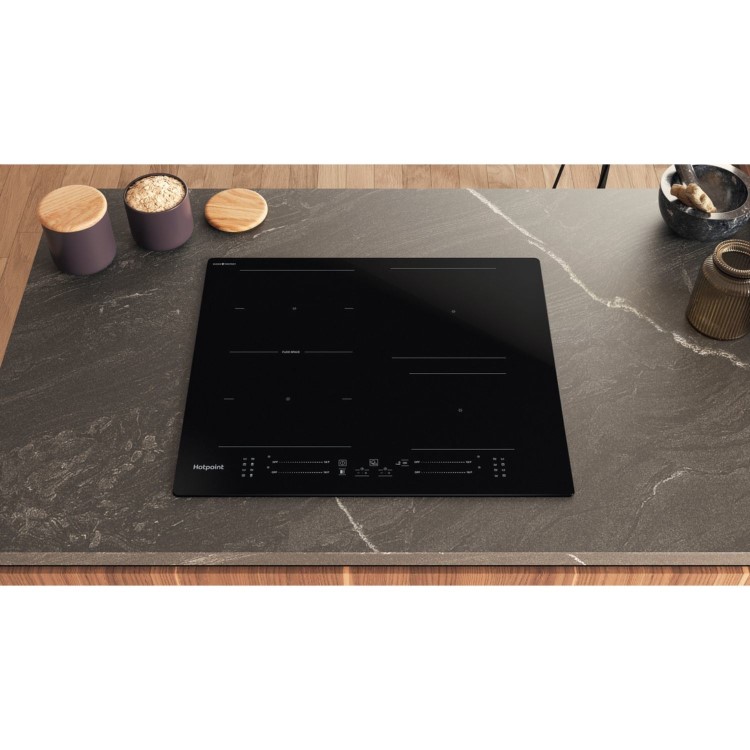Refurbished Hotpoint CleanProtect TS3560FCPNE 59cm 4 Zone Induction Hob with Flexi Space Black