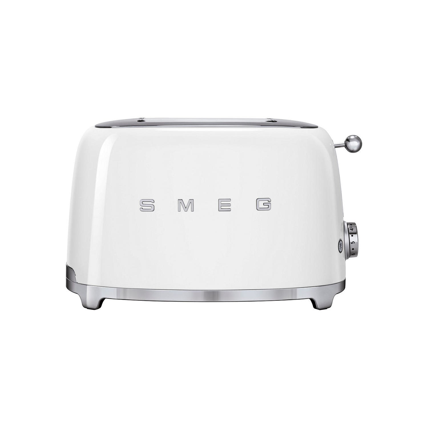 Smeg TSF01WHUK 2-Slice Retro White Toaster Stylish Fast Toasting