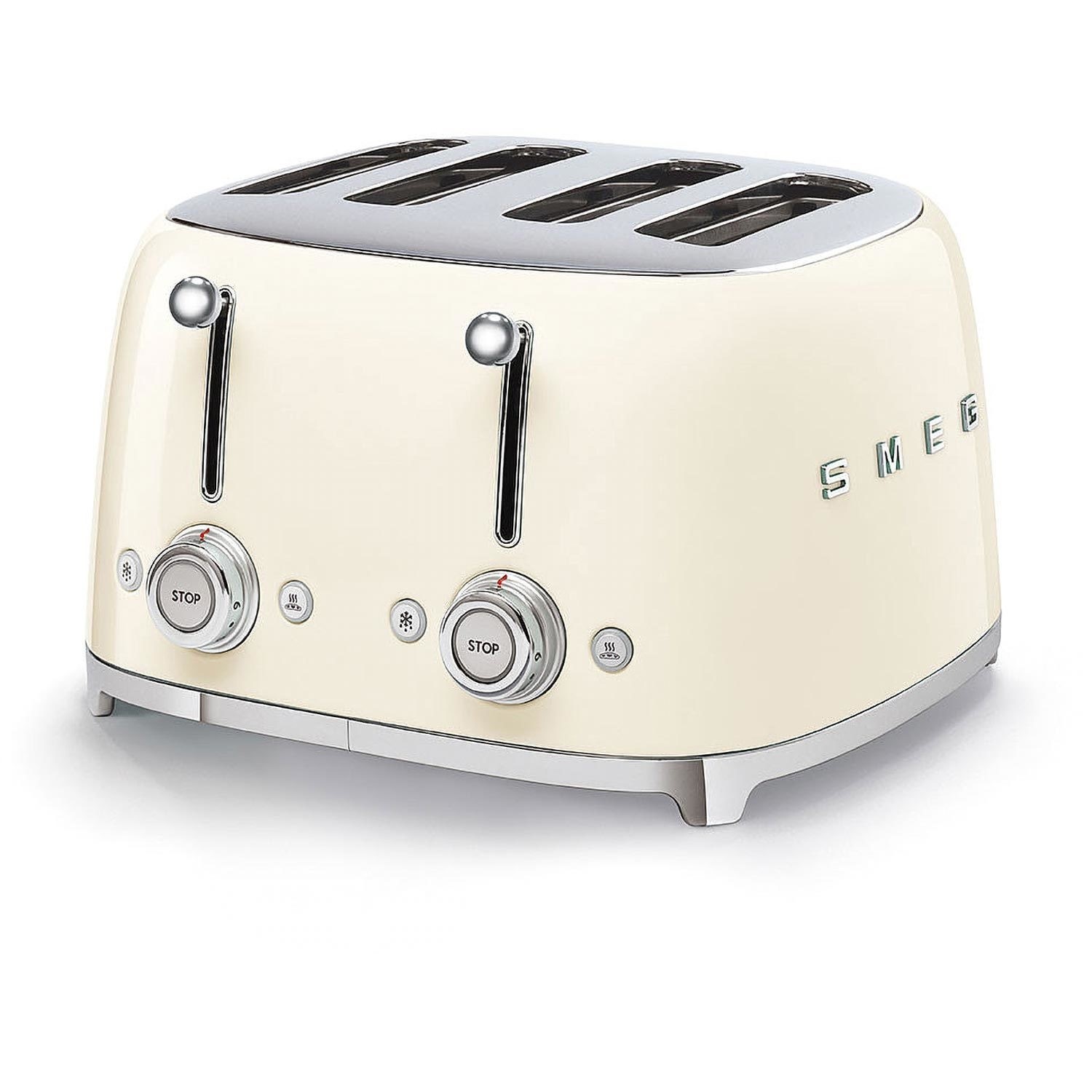 Smeg TSF03CRUK 4-Slice Retro Cream Toaster Stylish Fast Toasting