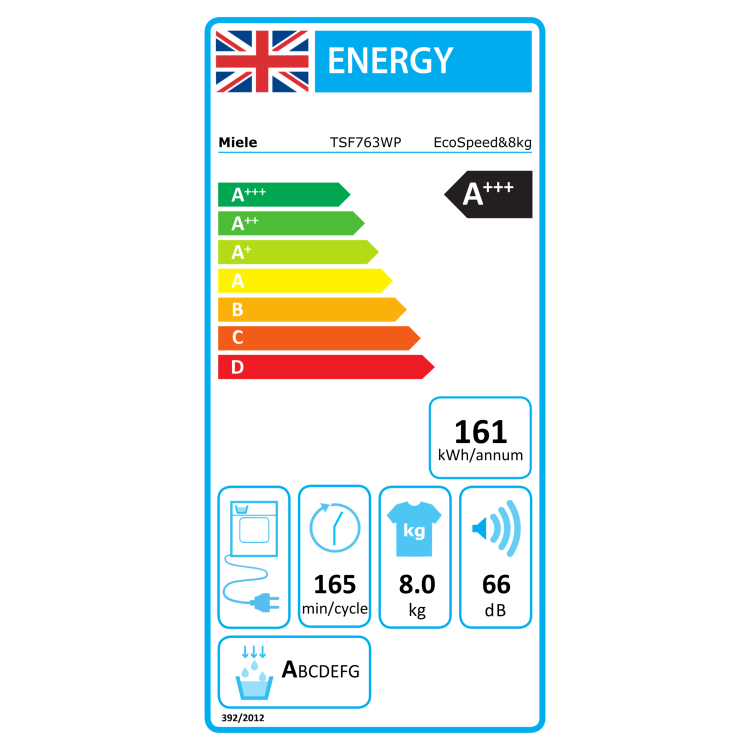 Miele T1 EcoSpeed 8kg Heat Pump Tumble Dryer - White