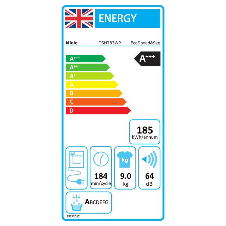 Miele T1 EcoSpeed 9kg Heat Pump Tumble Dryer - White