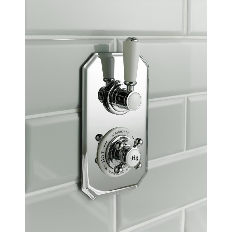 Hudson Reed White Topaz Twin Concealed Shower Valve with Diverter