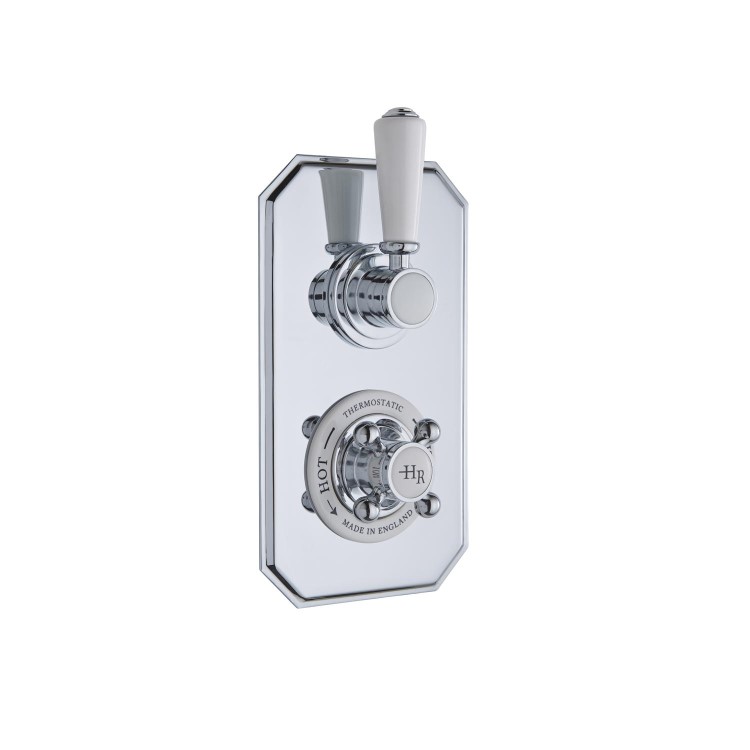 Hudson Reed White Topaz Twin Concealed Shower Valve with Diverter