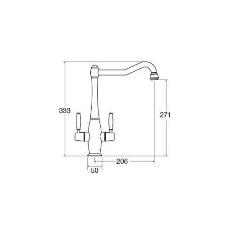CDA Chrome Twin Lever Traditional Monobloc Kitchen Tap