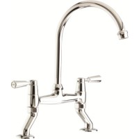 CDA TT56CH Traditional Style Swan Neck Bridge Tap In Chrome