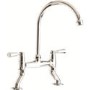 CDA TT56CH Traditional Style Swan Neck Bridge Tap In Chrome