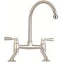 CDA TT56NI Traditional Style Swan Neck Bridge Tap In Nickel