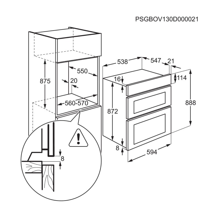 AEG 6000 Series TU5CP40B Built-In Electric Double Oven - Black