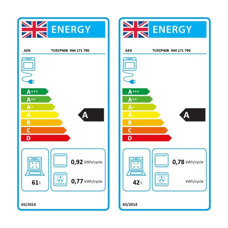 AEG 6000 Series TU5CP40B Built-In Electric Double Oven - Black
