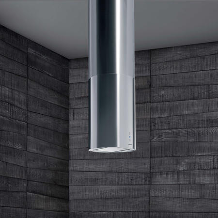 Elica TUBE_ISLAND Cylindrical 43cm Island Hood in Stainless Steel