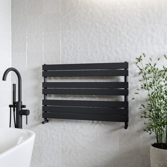 Black Heated Towel Rail Radiator 600 x 1000mm - Tundra TUNMB1000 ...
