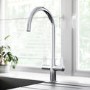 Chrome Dual Lever Square Monobloc  Kitchen Mixer Tap - Essence Turvey