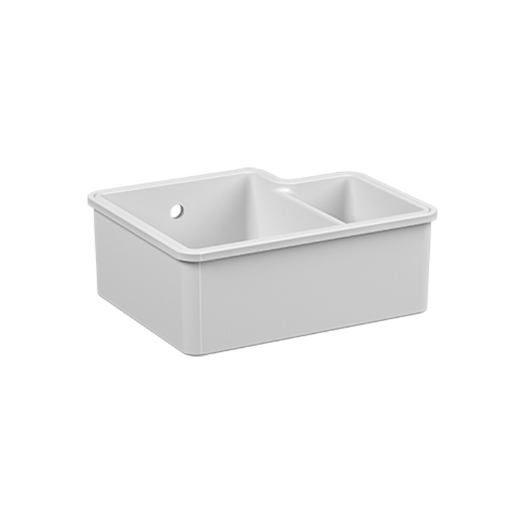 GRADE A1 - Box Opened Reginox Tuscany 1.5 Bowl Undermount White Ceramic Kitchen Sink