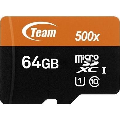 Team 64GB Micro SDXC Class 10 Flash Card with Adapter