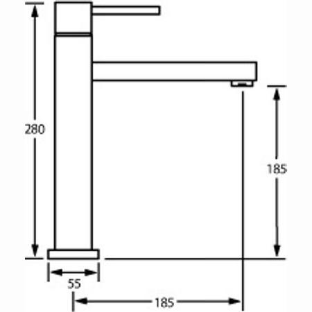 CDA TV4CH Square Tower Single Lever Mixer Tap