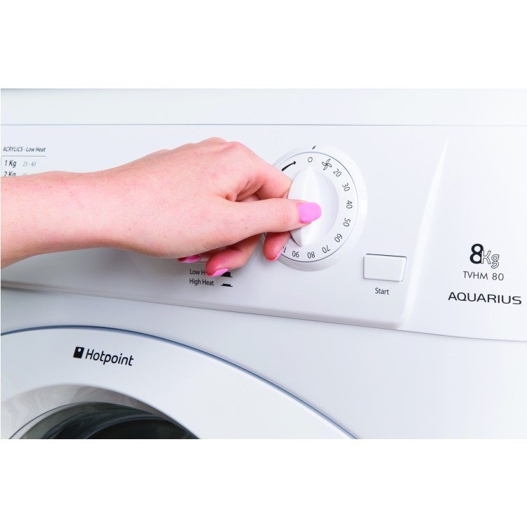 GRADE A3 - Hotpoint TVHM80CP 8kg Freestanding Vented Tumble Dryer White
