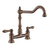 Rangemaster Waverley Double Lever Kitchen Mixer Tap  - English Bronxe