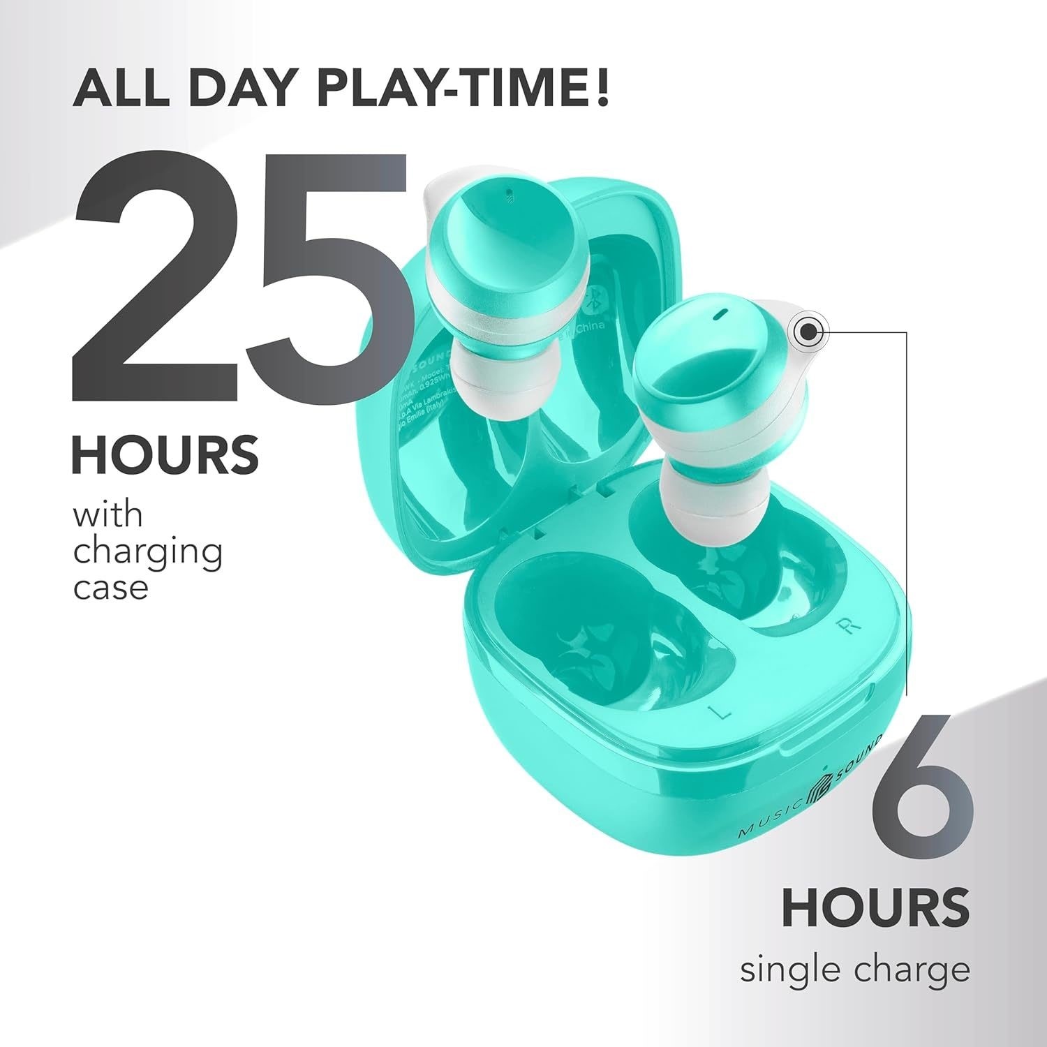 Music Sound Flow True Wireless Bluetooth In-Ear Earbuds Green BTMSTWSFLOWG - Picture 3 of 6