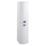 Curved White Wall Hung Tall Bathroom Storage Cabinet - W320 x H1418mm