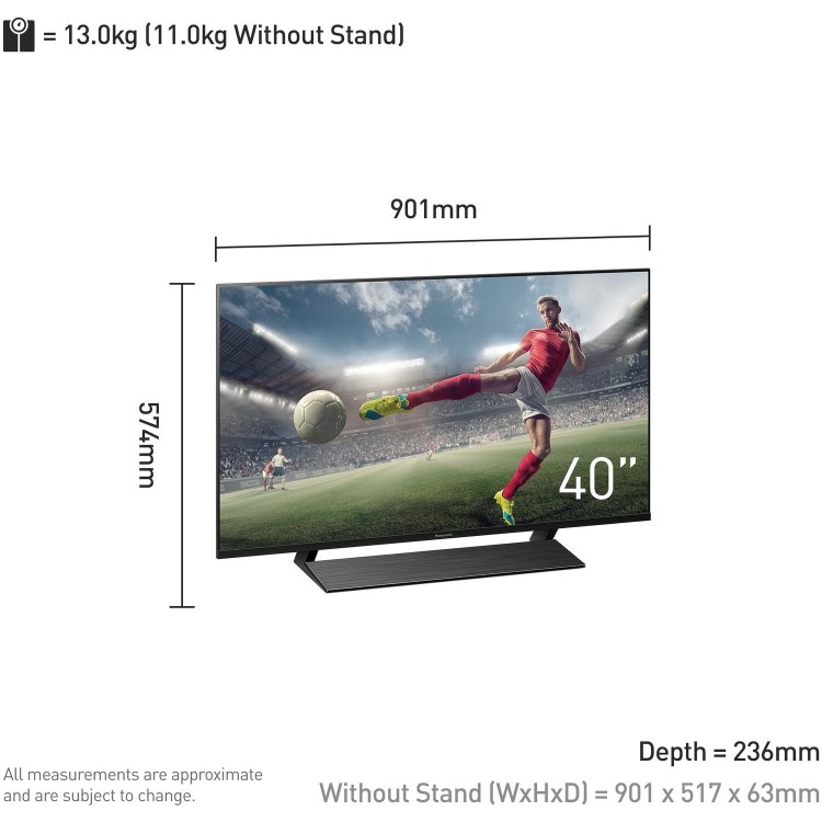 Panasonic JX850 40 Inch 4K HDR Dolby Atmos AI Processor Android Smart TV