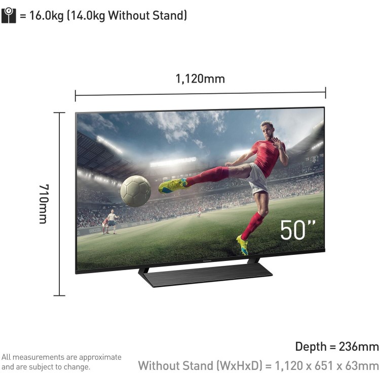 Panasonic JX850 50 Inch 4K HDR Dolby Atmos AI Processor Smart TV