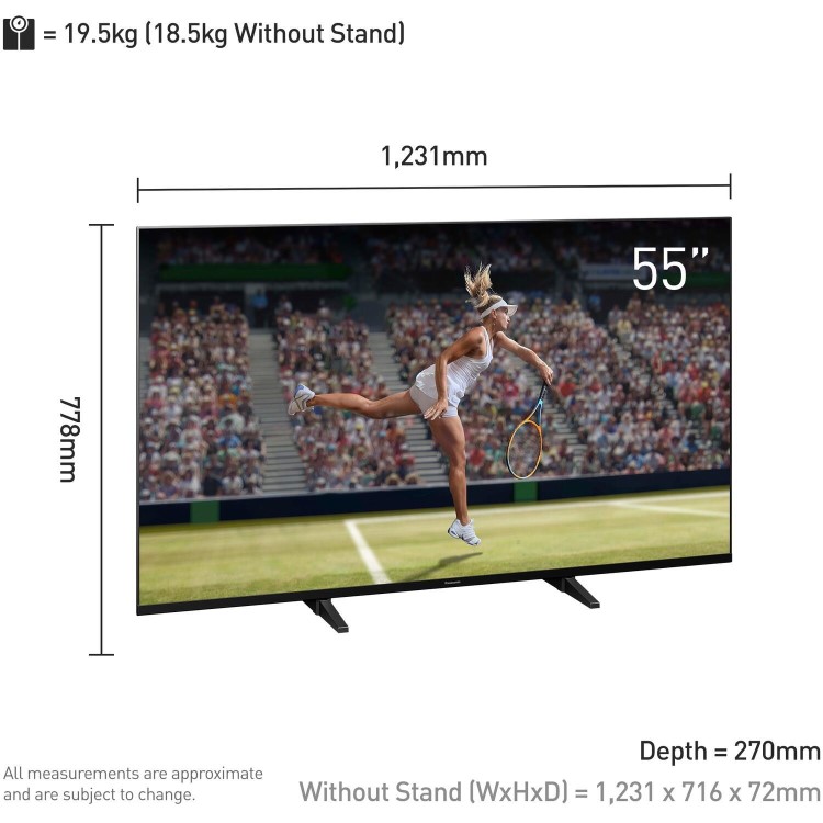 Panasonic JX940 55 Inch 4K HDR Smart TV with Dolby Vision & Dolby Atmos