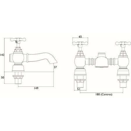 Bristan Trinity Chrome Bath Mixer Tap