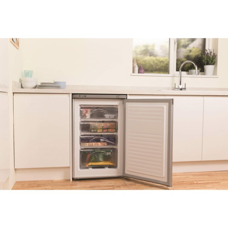 Indesit TZAA10S 78 Litre Freestanding Under Counter Freezer 55cm Wide - Silver